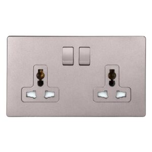 Ổ cắm đôi 3 chấu có công tắc – Honeywell – W2836SGL