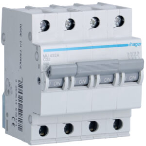 Cầu dao tự động loại nhỏ 6KA Hager (MCB 4 cực) – MU432A