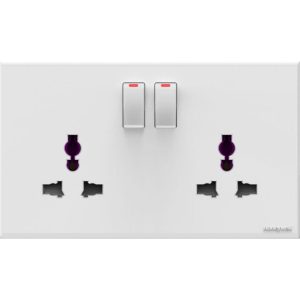 Ổ cắm đôi 3 chấu có công tắc – Honeywell – EW2836SP0WHI