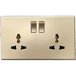 Ổ cắm đôi 3 chấu có công tắc – Honeywell – EW2836SP0SGL